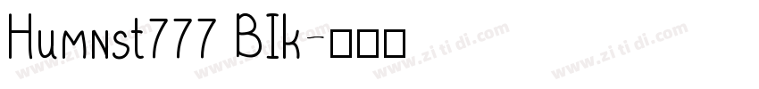 Humnst777 BIk字体转换